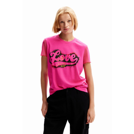 Desigual Graffiti Love T-Shirt "Pink"