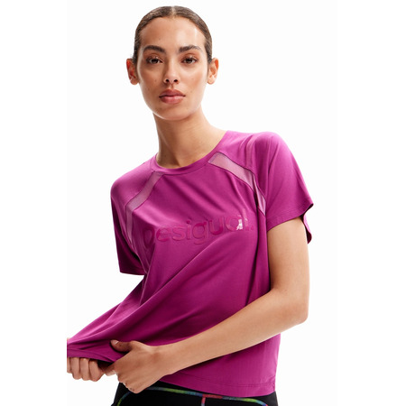 Desigual Mesh Sport T-Shirt "Fuchsia"