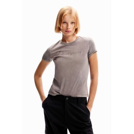 Desigual Slim Strass T-Shirt "Gray"