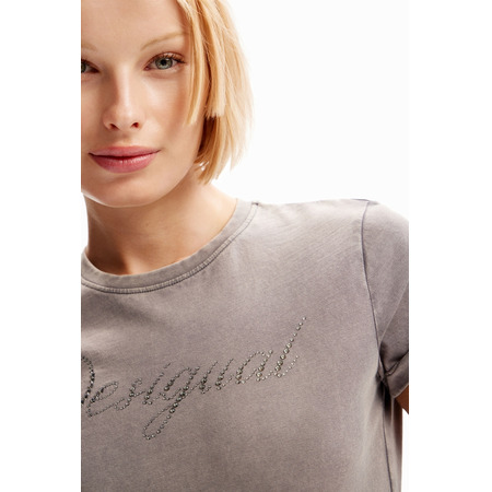 Desigual Slim Strass T-Shirt "Gray"