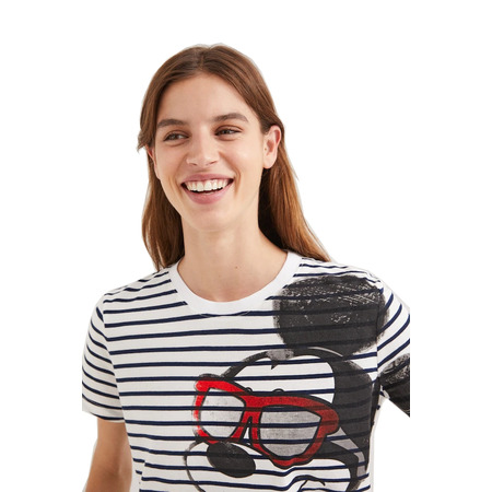 Desigual Striped Mickey Maus T-Shirt