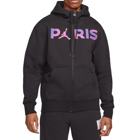 Jordan Paris Saint-Germain Full-Zip Fleece Hoodie "Black"