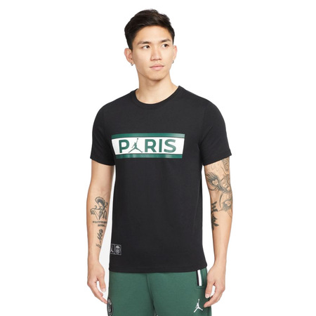 Jordan Paris Saint-Germain Wordmark T-Shirt "Black-Noble Green"