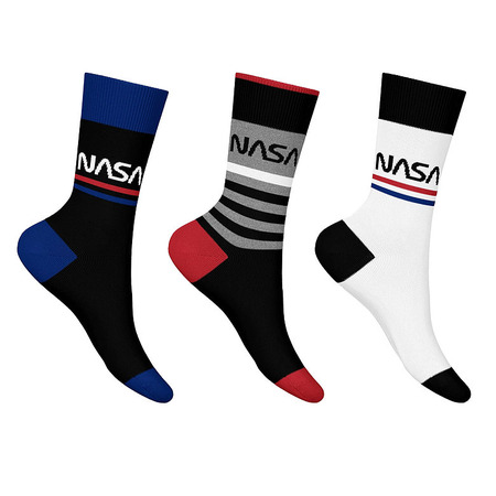 Nasa 3 Pair Pack Crew Socken "N22-Black-White"