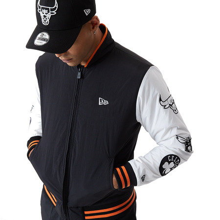 NBA Logo East/West Coast Varsity Jacket "Black/White/Orange"