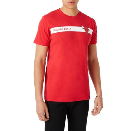 New Era Chicago Bulls Team Logo Stripe Tee "Red"