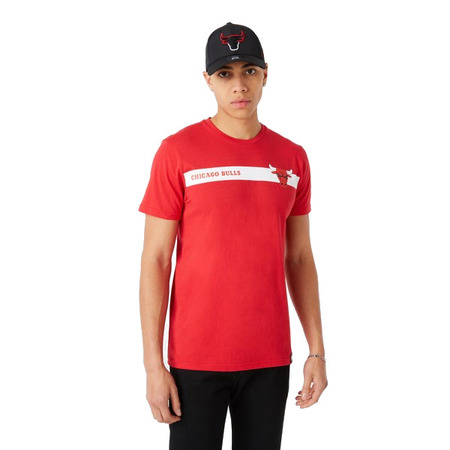 New Era Chicago Bulls Team Logo Stripe Tee "Red"