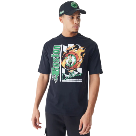 Neue Era NBA Boston Celtics Flame Print Oversized T-Shirt