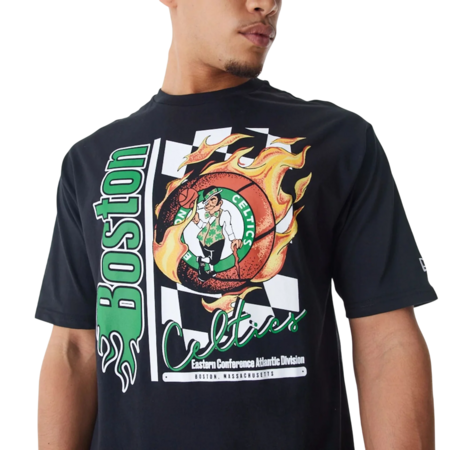 Neue Era NBA Boston Celtics Flame Print Oversized T-Shirt