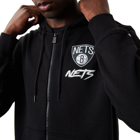 Neue Era NBA Brooklyn Nets Script Logo FZ Hoodie "Black"