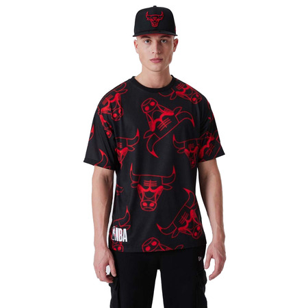 Neu Era NBA Chicago Bulls AOP Logo Neon Tee