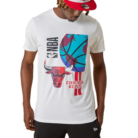 New Era NBA Chicago Bulls Basketball Globe Graphic T-Shirt "White"