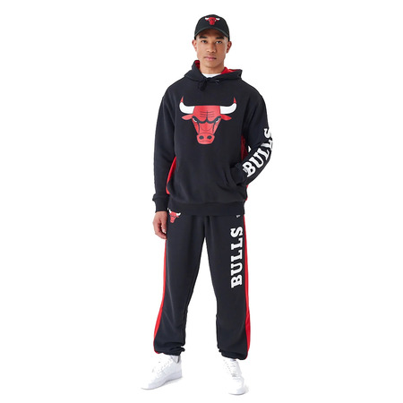 New Era NBA Chicago Bulls Mesh Panel Oversized Pullover Hoodie