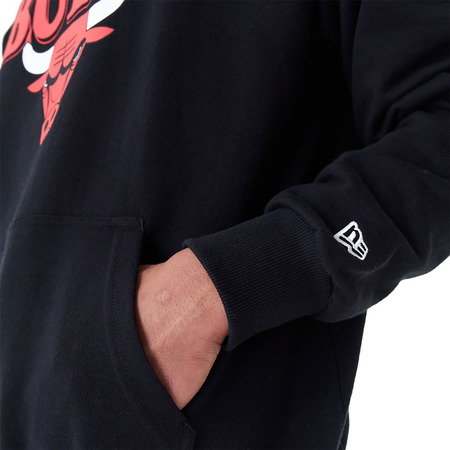 New Era NBA Chicago Bulls Script Oversized Pullover Hoodie "Black"