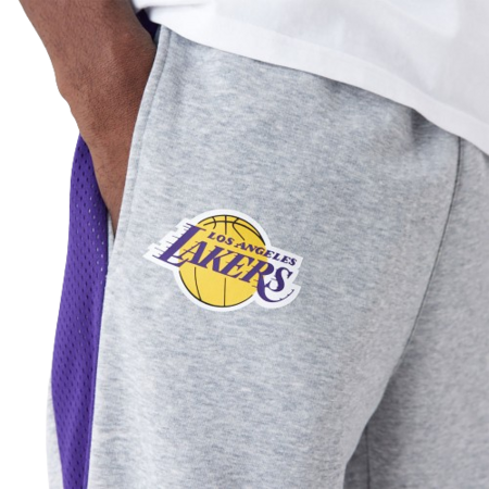 Neu Era NBA L.A Lakers Mesh Panel Grau entspannt Jogger