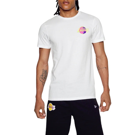 Neu Era NBA L.A Lakers Neon Zurück Graphic Logo Tee "Weiß"