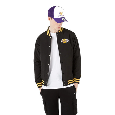 Neue Era NBA L.A Lakers Patch Logo Bomber Jacke "Black"