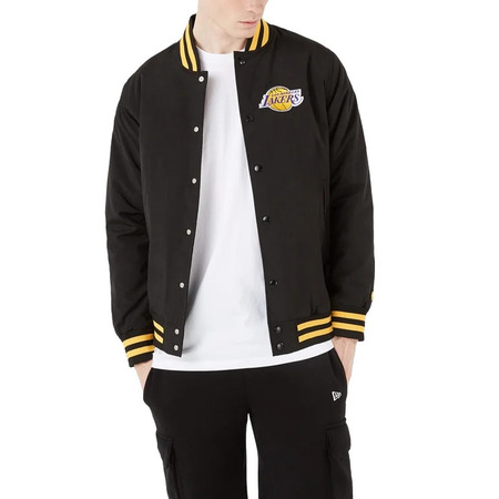 Neue Era NBA L.A Lakers Patch Logo Bomber Jacke "Black"