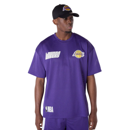 New Era NBA LA Lakers Graphic Mesh T-Shirt "Purple "