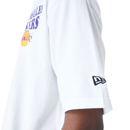 Neue Ära NBA LA Lakers Script White Oversized T-Shirt