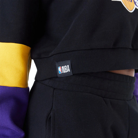 Neu Era NBA LA Lakers Damen Farbe Block Crop Crew Neck Sweatshirt