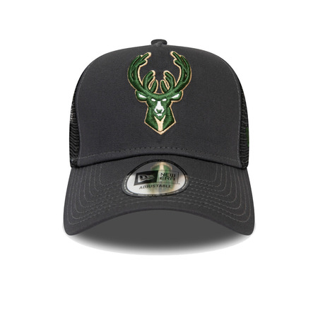 Neu Era NBA Milwaukee Bucks Dark Base Team 9FORTY A-Frame Trucker Cap