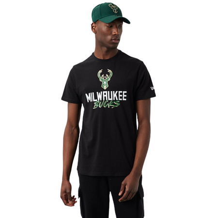 Neu Era NBA Milwaukee Bucks Script Logo Tee "Schwarz"