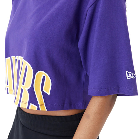 Neu Era NBA Team LA Lakers Womens Wordmark Crop T-Shirt