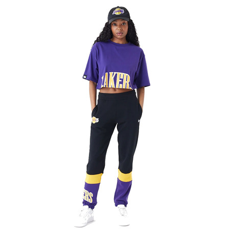 Neu Era NBA Team LA Lakers Womens Wordmark Crop T-Shirt