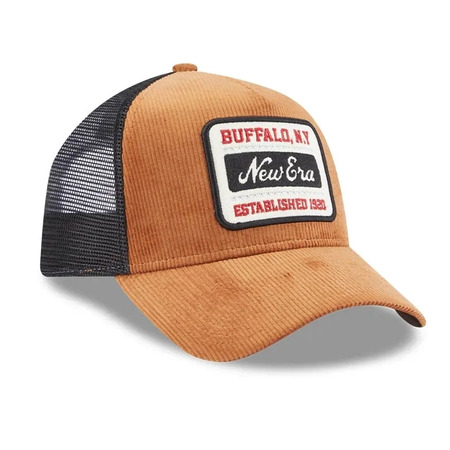 New Era Trucker Cap - USA Stoffaufnäher "Brown"