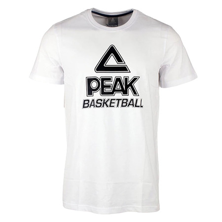 Peak Sport Basketball Runde Hals Big Logo Tee "Weiß-Schwarz"