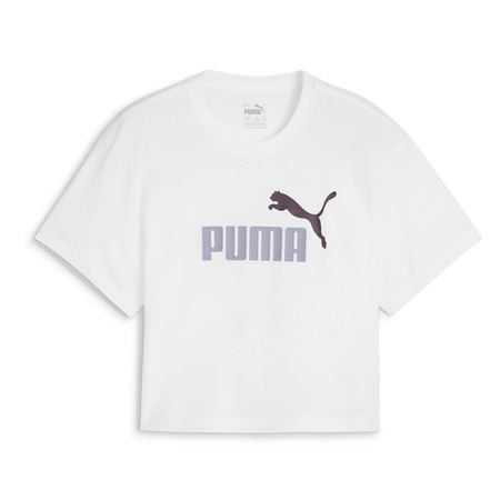 Puma Mädchen Logo gekropft Tee "Weiß"