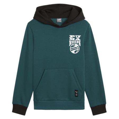 Puma Junior Basketball Blueprint Hoodie Fleece "Cold Green"