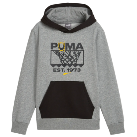 Puma Junior Basketball gewinnen Schuh Hoodie Fleece "Medium Gray"