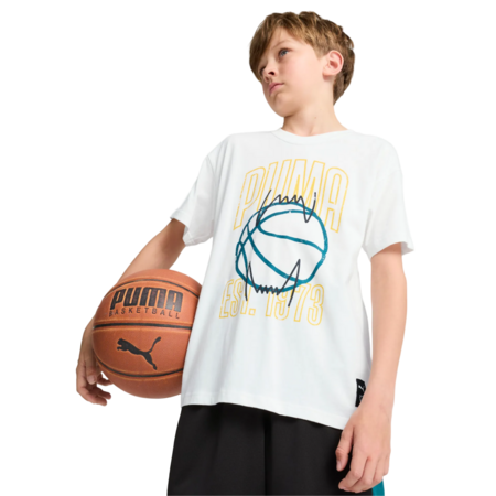 Puma Junior Basketball gewinnen Shot Tee "Weiß"