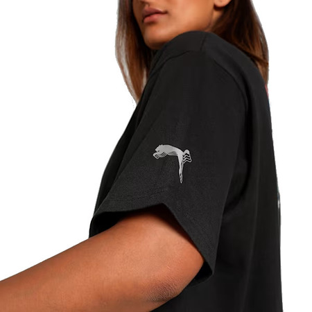 Puma Frauen Basketaball Kirsche auf Top-Grafik überdimensional Fit Tee "Schwarz"