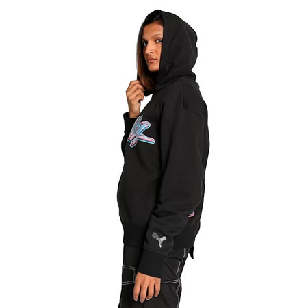 Puma Frauen Basketaball Kirsche auf Top-Grafik überdimensional Hoodie "Schwarz"