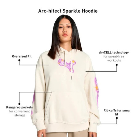 Puma Frauen Basketball Art-Hitect Sparkle OS Hoodie "Alpine Snow"