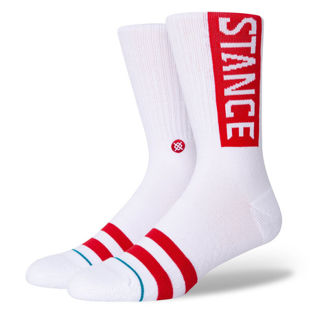 Stance OG Crew Socken "White-Red"