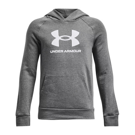 UA Boys\' Rival Fleece Big Logo Hoodie "Castlerock Light Heather"