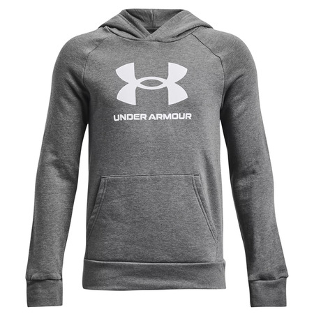 UA Boys\' Rival Fleece Big Logo Hoodie "Castlerock Light Heather"