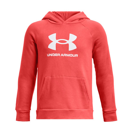 UA Boys\' Rival Fleece Big Logo Hoodie "Venom Red"