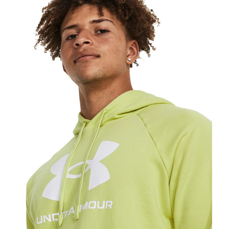 UA Herren Rival Fleece Logo Hoodie "Lime Yellow"