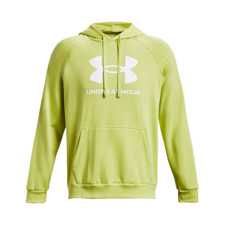 UA Herren Rival Fleece Logo Hoodie "Lime Yellow"