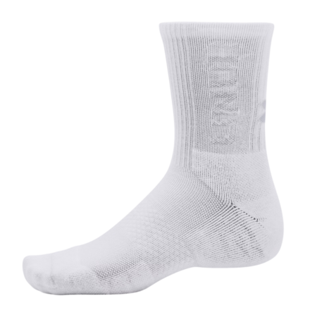 UA Unisex 3-Maker 3-Pack Mid-Crew Socks "White-Mod Gray"