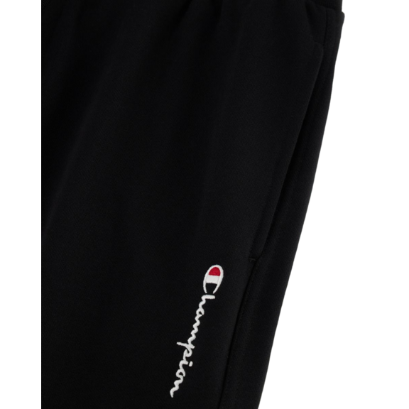 Champion Logo Straight Leg Fleece Slim Fit Joggers "Black"