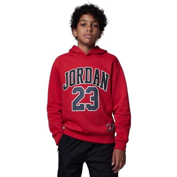 Jordan Kids HBR Logo 23 Fleece Pullover Hoodie "Gym Red"