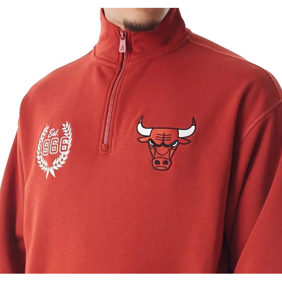 Neue Era NBA Chicago Bulls Lifestyle Quarter Zip Sweater "Red"