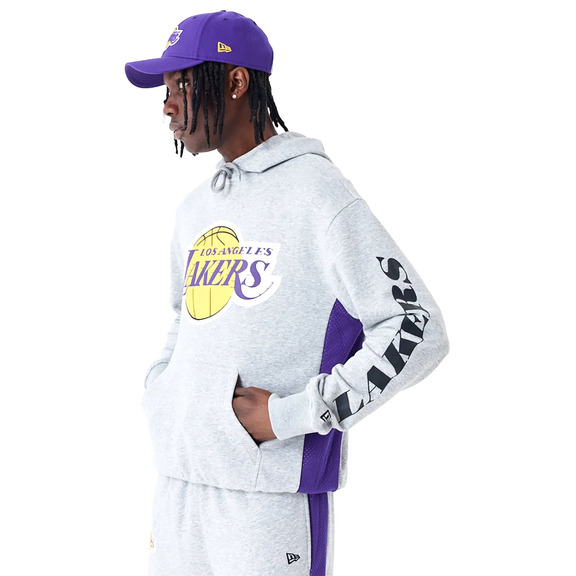 Neu Era NBA L.A. Lakers Mesh Panel Oversized Pullover Hoodie