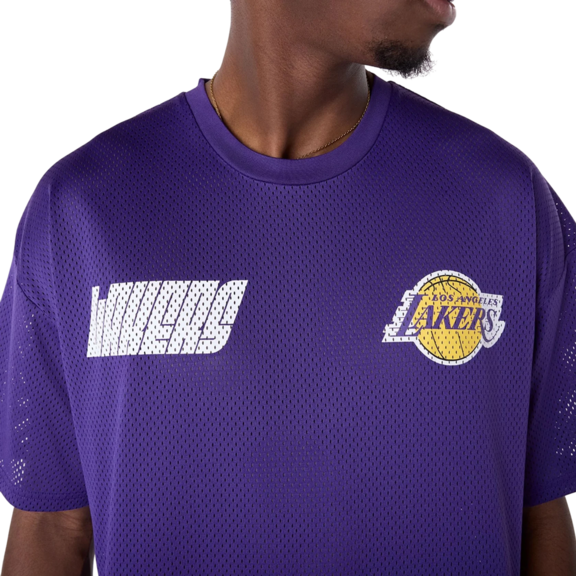 New Era NBA LA Lakers Graphic Mesh T-Shirt "Purple "